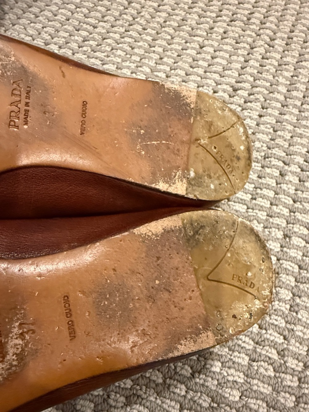 Prada Burgundy Leather Penny Loafers - Picture 5 of 12